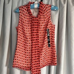 Banana Republic NWT Split Tie Neck Sleeveless Blouse